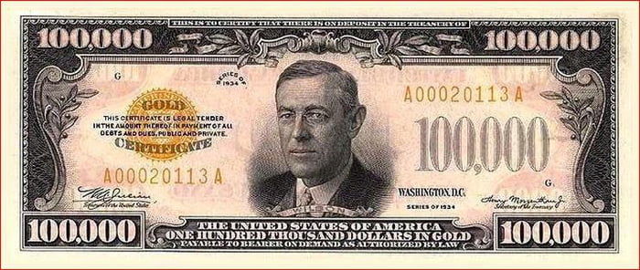 Largest American Bill Printed