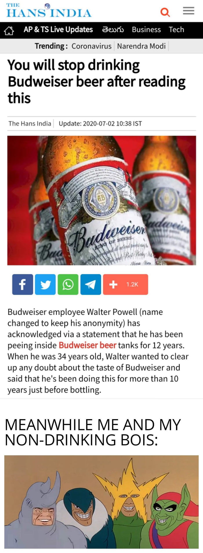 Now People Know Why Budweiser Used To Taste Like Piss 9GAG