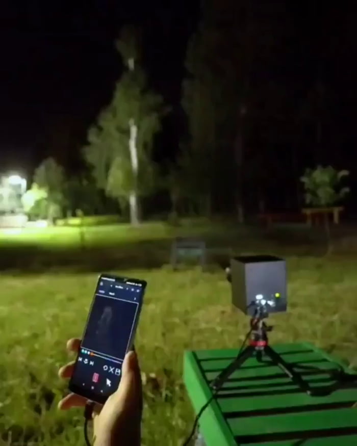 Using a laser cube to draw projected images. 9GAG