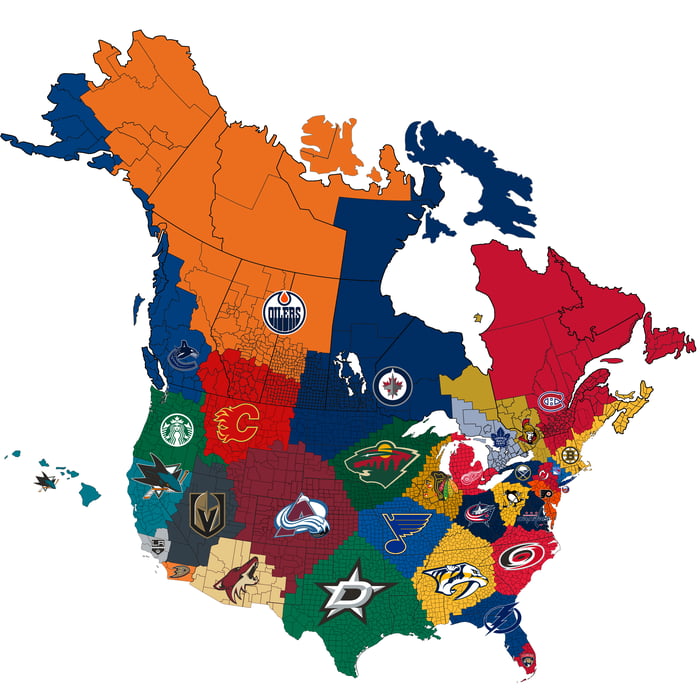 Nhl Teams Map 2020 / I Made A Map Of Nhl Fan Bases In The Us Based On