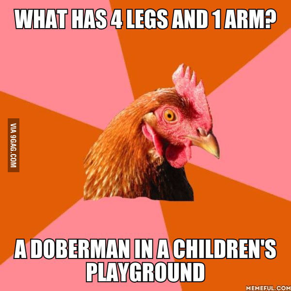 what-has-4-legs-and-1-arm-a-doberman-in-a-children-s-playground-9gag