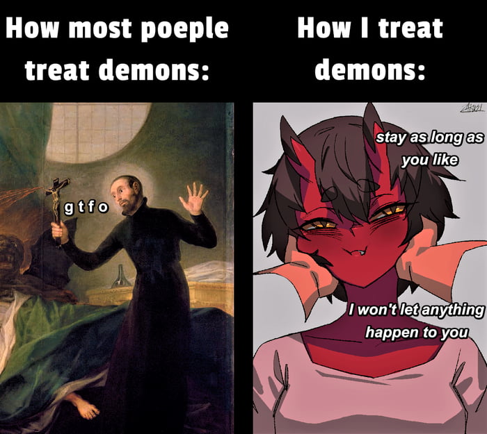 Protecc the demon ️ - 9GAG