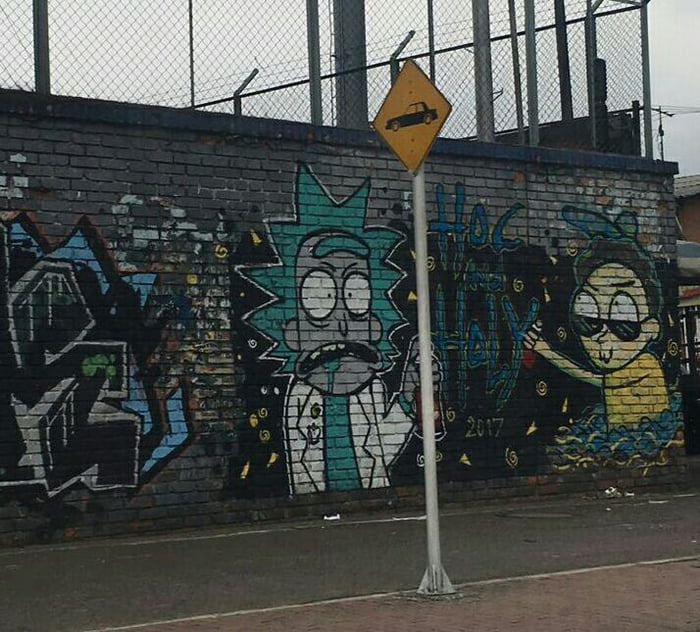 Graffiti Ricky Rick and Morty graffiti in Colombia - 9GAG