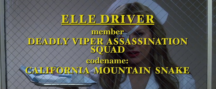 In Kill Bill Vol 1 Elle Driver S Codename Is California Mountain