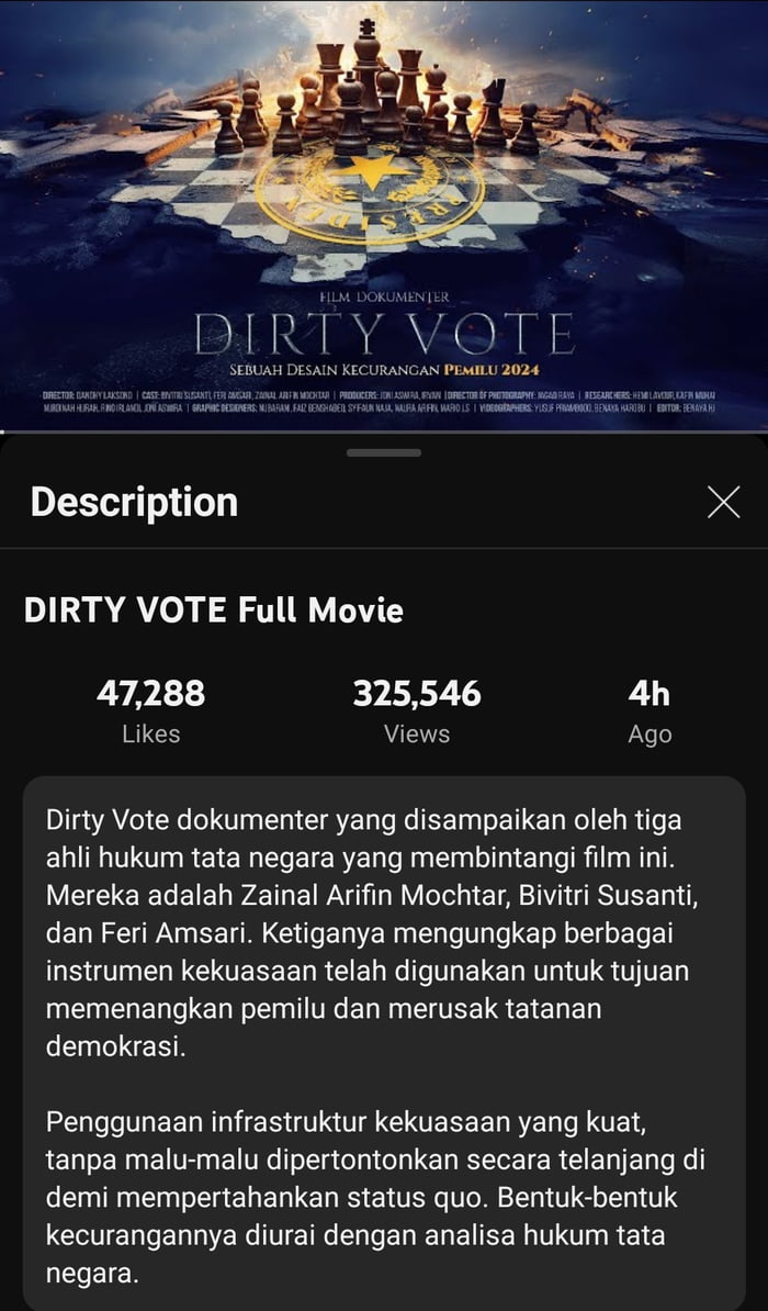 Dirty Vote Dokumenter Yang Disampaikan Oleh Tiga Ahli Hukum Tata Negara ...