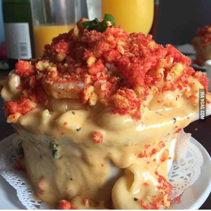 Mac and cheese tpopped with a Hot Cheeto crumble from The Attic in Long