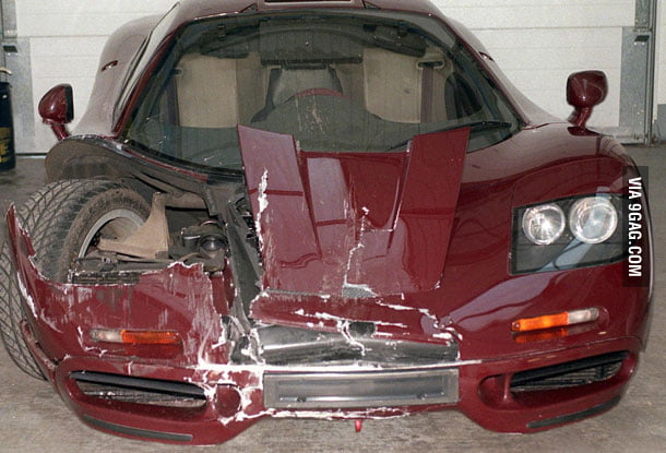 I Saw The Post About Mr Bean S Destroyed Car This Is Rowan Atkinson S Destroyed Car 9gag