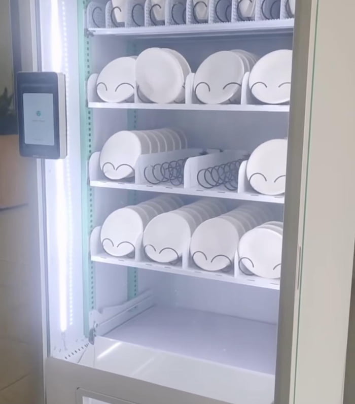 A vending machine for plates that fall and break 9GAG