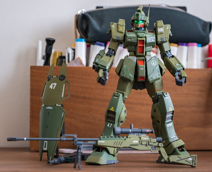 WIP: MG GM Sniper II Custom - Mean & Green. First kitbash / painted kit ...