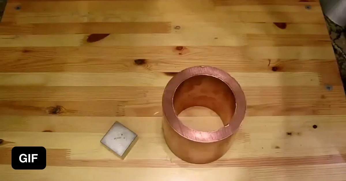 Dropping a through a copper tube. As the falls it induces