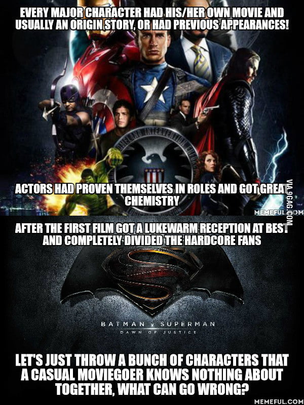 The difference between MARVEL and DC in their approach. - 9GAG