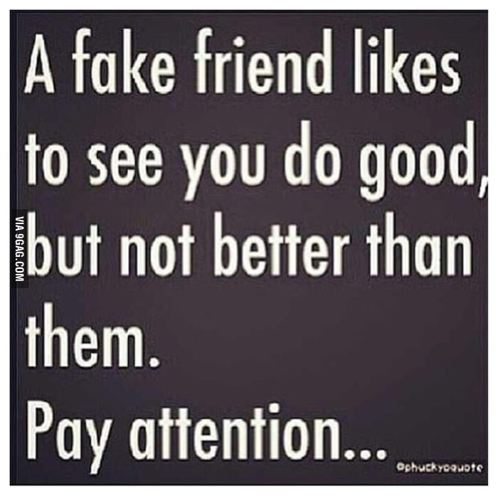 Beware of fake friends. - 9GAG