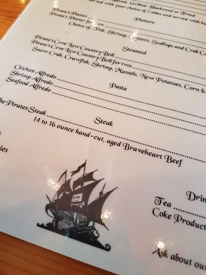 This restaurant pirated the Pirates Bay torrent site logo for their