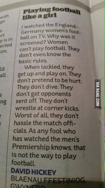 Girls can't play football? - 9GAG