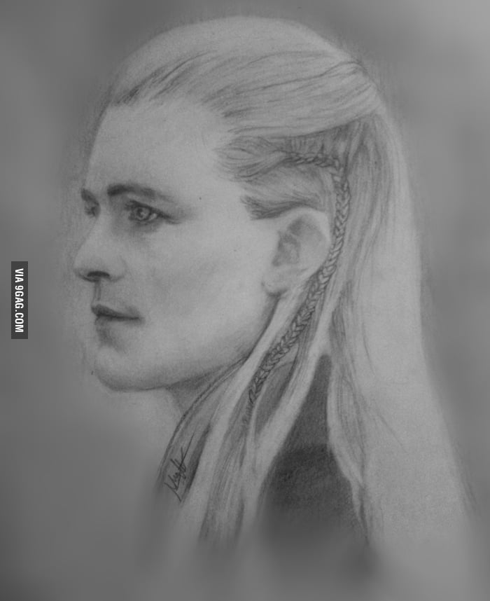 My pencil drawing of Legolas, I hope I did well - 9GAG