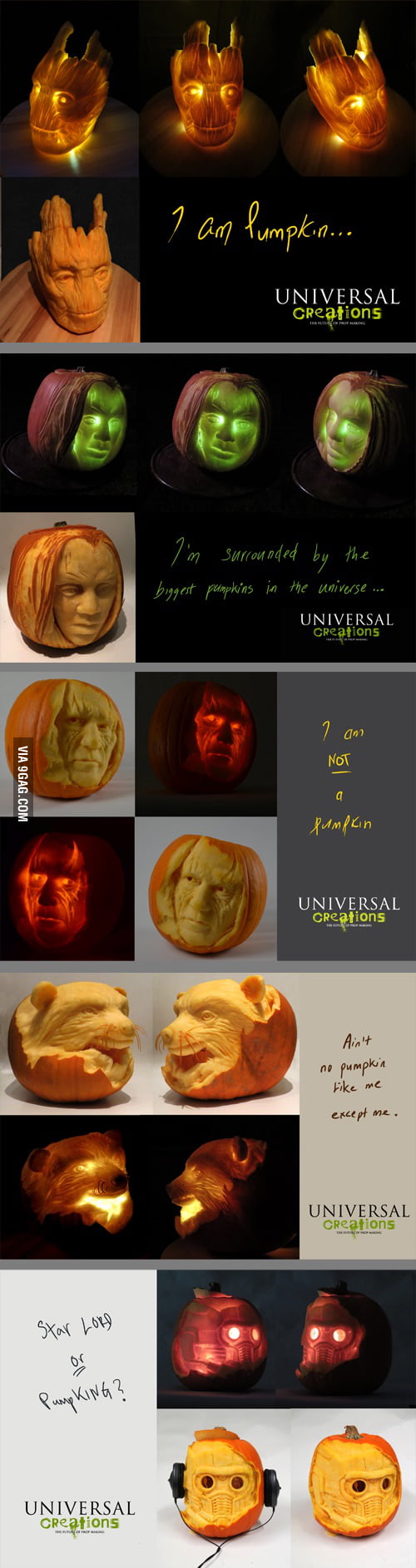 Guardians of the galaxy pumpkin carving at Universal Creations - 9GAG