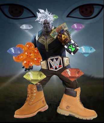 Let me present to you the Ultra instinct Super Saiyan God super Saiyan 4  Thanos with