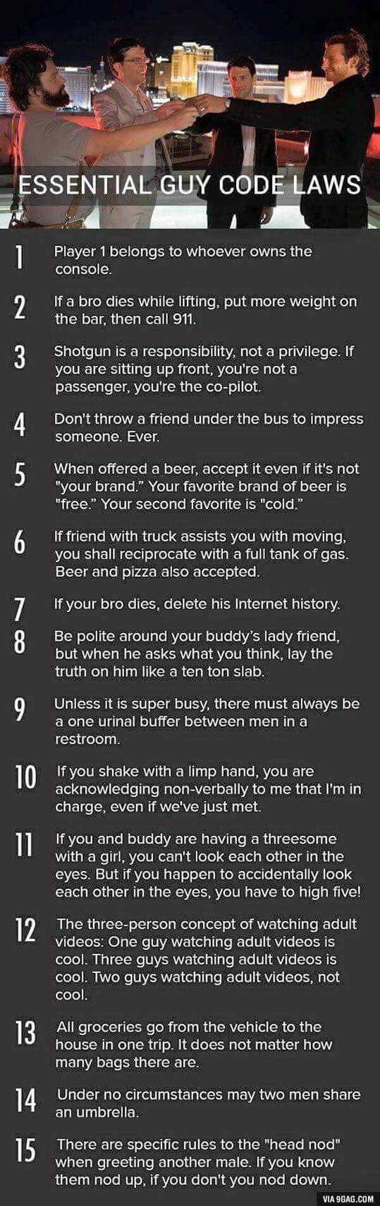The guy code - 9GAG