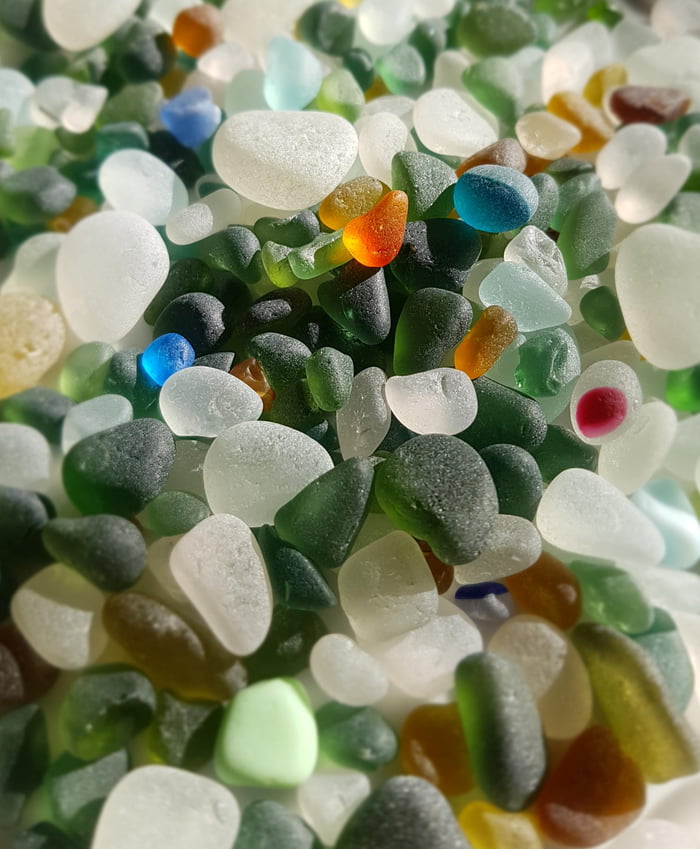 Spent the morning on the beach collecting sea-glass - 9GAG