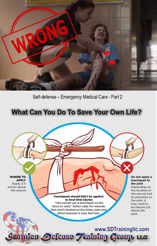 To be a lifesaver, a tourniquet must be applied ABOVE a limb wound, not