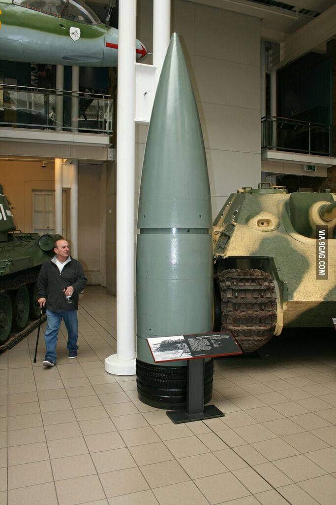800 mm shell, used by Schwerer Gustav and Dora. Largest gun in history. -  9GAG