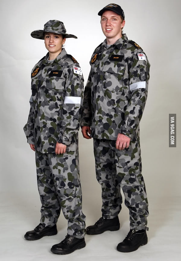 The Australian Navy camo with reflective strips. - 9GAG