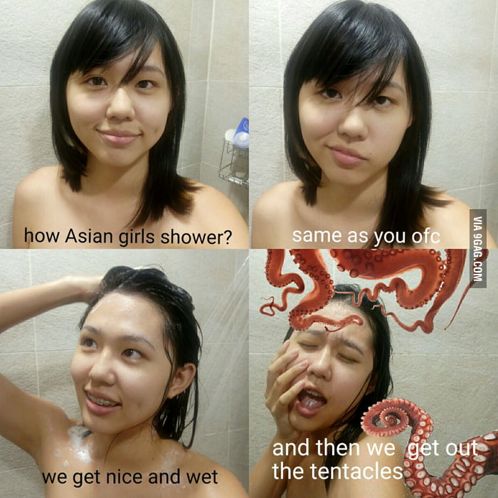 How do Japanese girls shower?