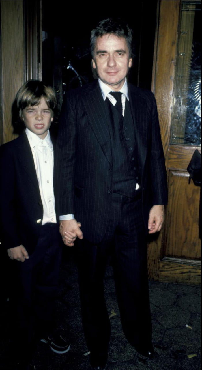 Actor and comedian Dudley Moore with his son Patrick on the premiere of ...