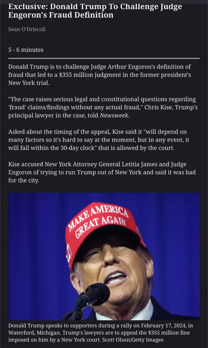 That appeal will go over like a pregnant pole vaulter. When the law is