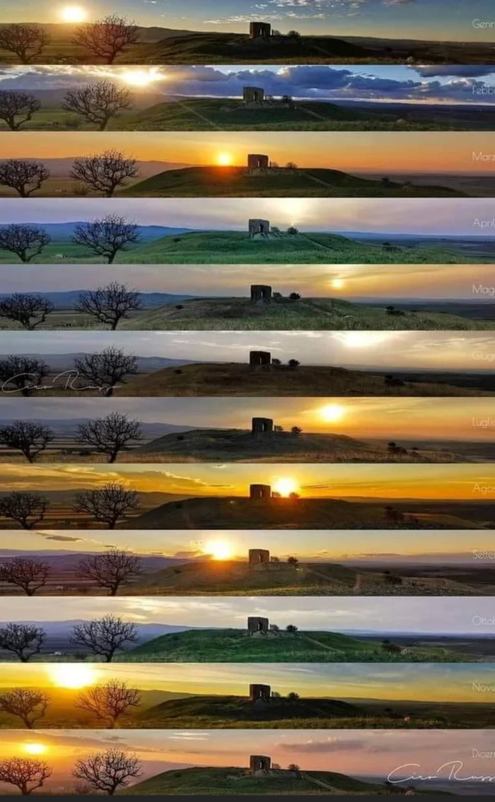 This pattern of sun photos taken once a month for 12 months 9gag