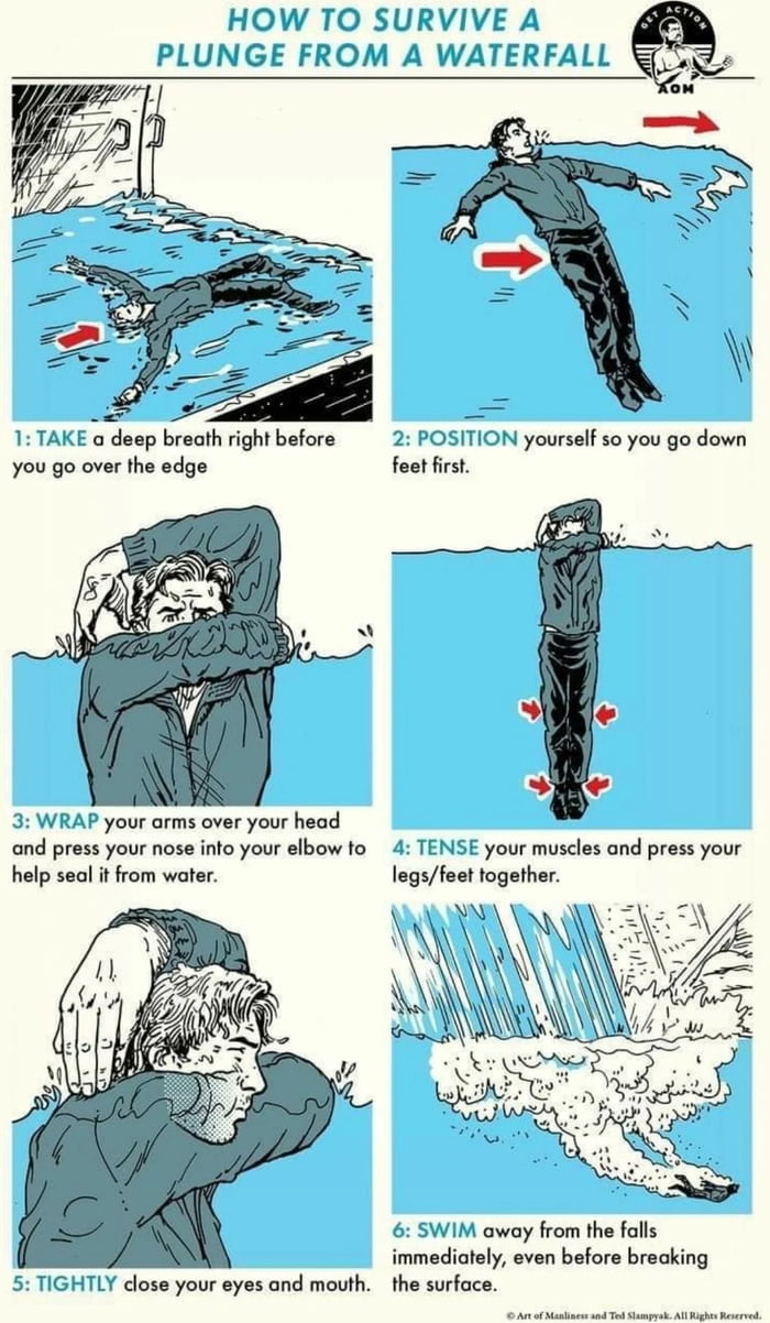 how-to-survive-falling-down-a-waterfall-supposedly-9gag