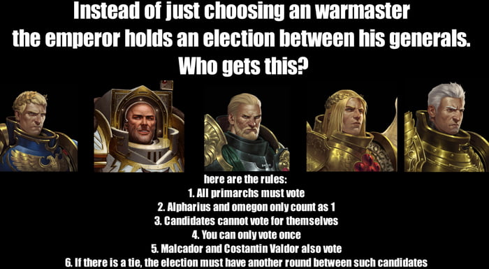 May the warmaster election begin - 9GAG