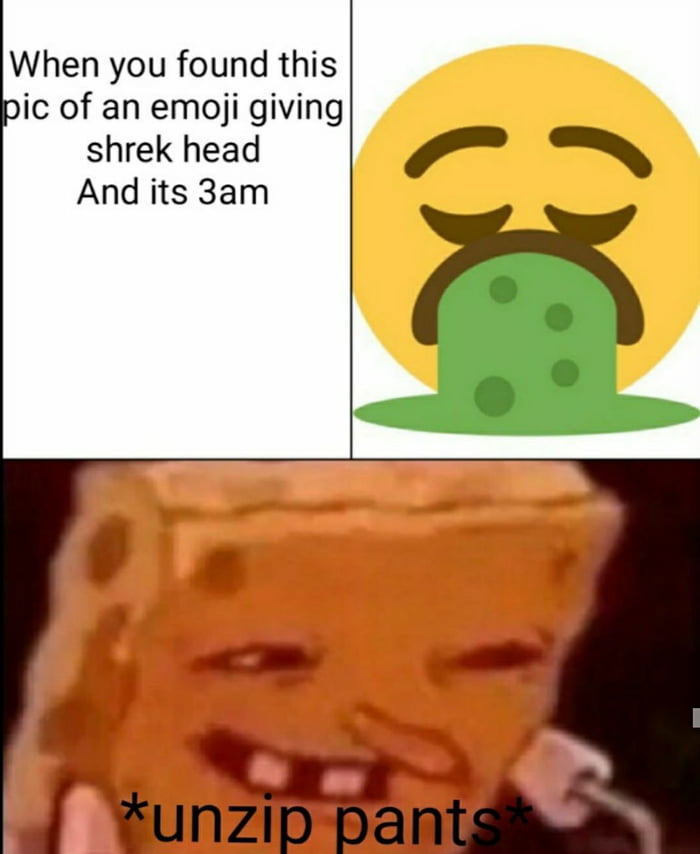 Vomiting Emoji Shrek. Shrek give you Heart meme. Giving head.