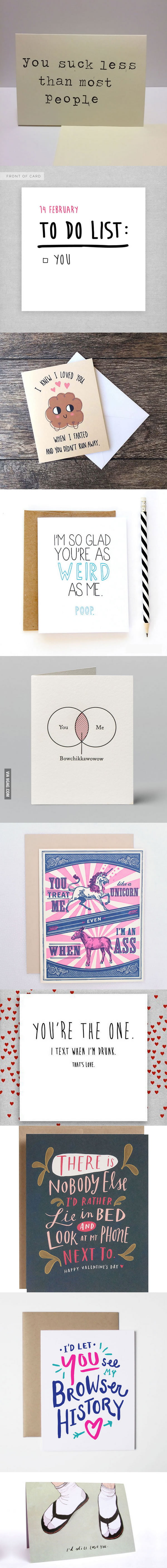 Unconventional Valentine cards