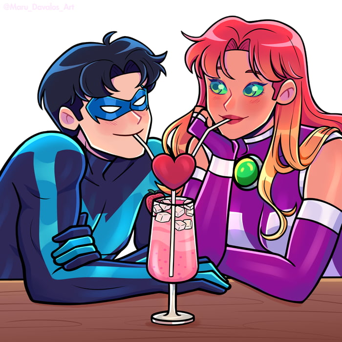 Nightwing And Starfire Fanart By Maru Davalos 9gag 