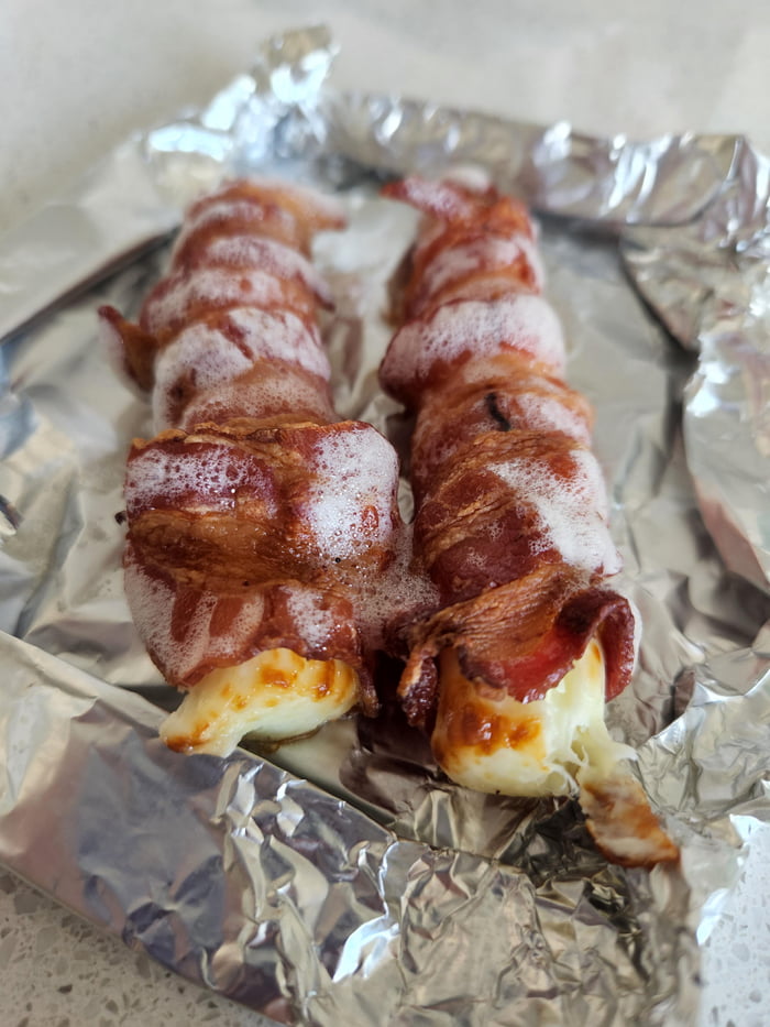 Bacon wrapped string cheese straight out of the air fryer 9GAG