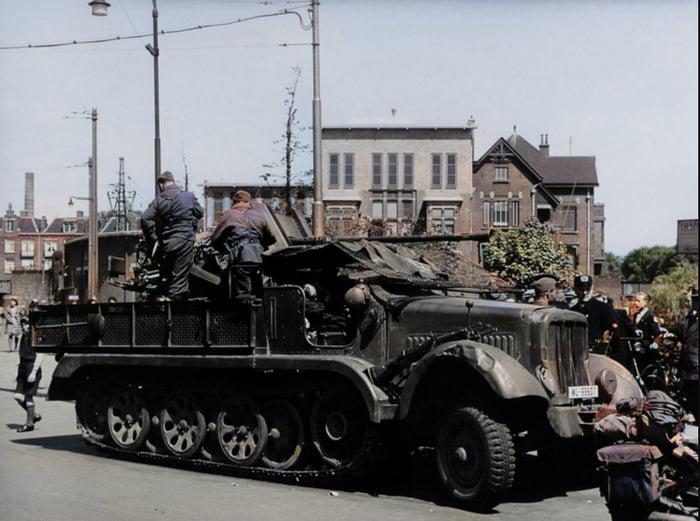 German Sdkfz 6/2 with a 3.7 cm Flak 36 - 9GAG