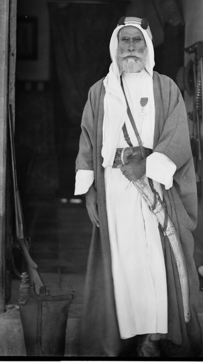 Sheikh Freih Abu-Middain. The Sheikh of Al-Hanajira Palestinian Tribe ...