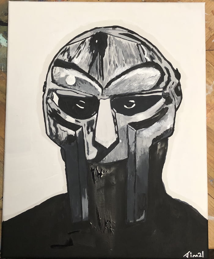 Painting of MF Doom cover. - 9GAG