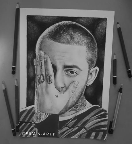 Pencil Mac Miller Drawing Colored Pencil Art & Collectibles