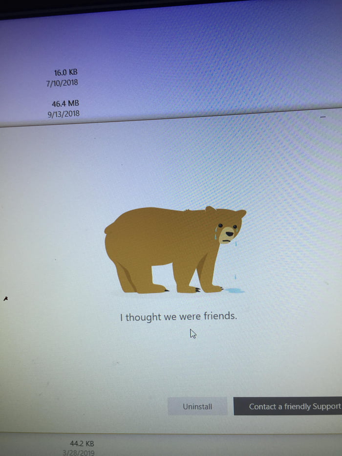 No uninstall screen should legally be allowed to make you so sad. - 9GAG