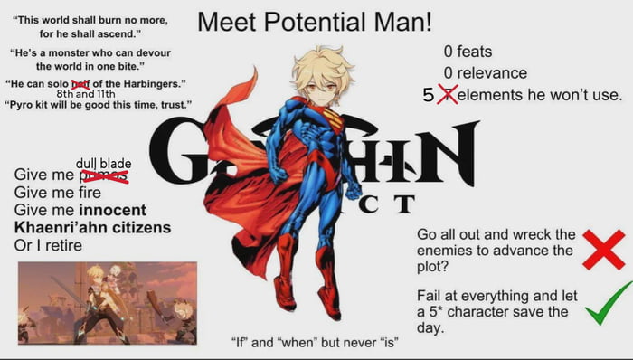 They truly are the potential man of Genshin - 9GAG