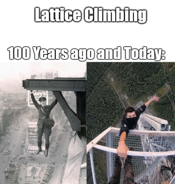 Nightmare Fuel, climbing from the past and today. - 9GAG