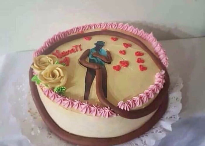Today, somebody asked her to bake this cake. 