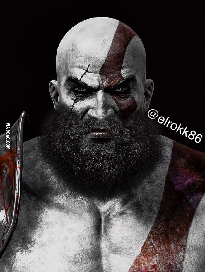 Kratos With A Badass Beard 9gag 