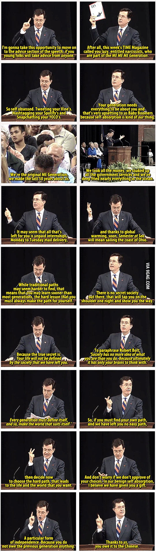 Stephen Colbert gets real