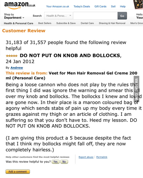 Customer Review For Veet S Men Hair Removal Gel Creme 9gag