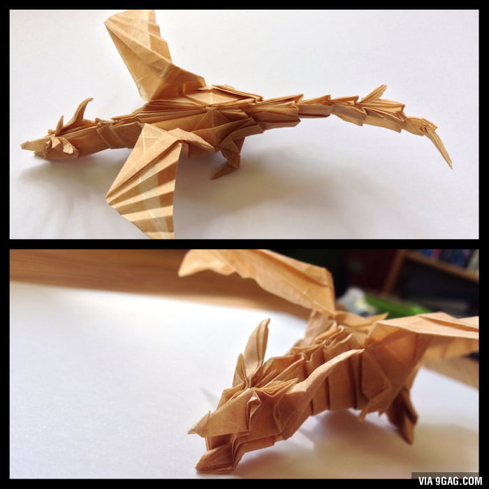 To the guy with the origami dragon, this is real origami ! - 9GAG