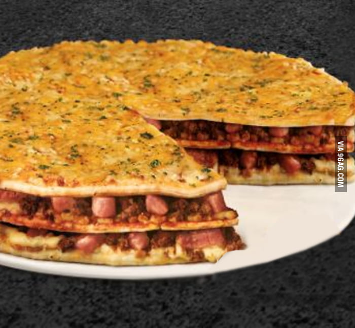 This is the something meaty triple decker Pizza available in South