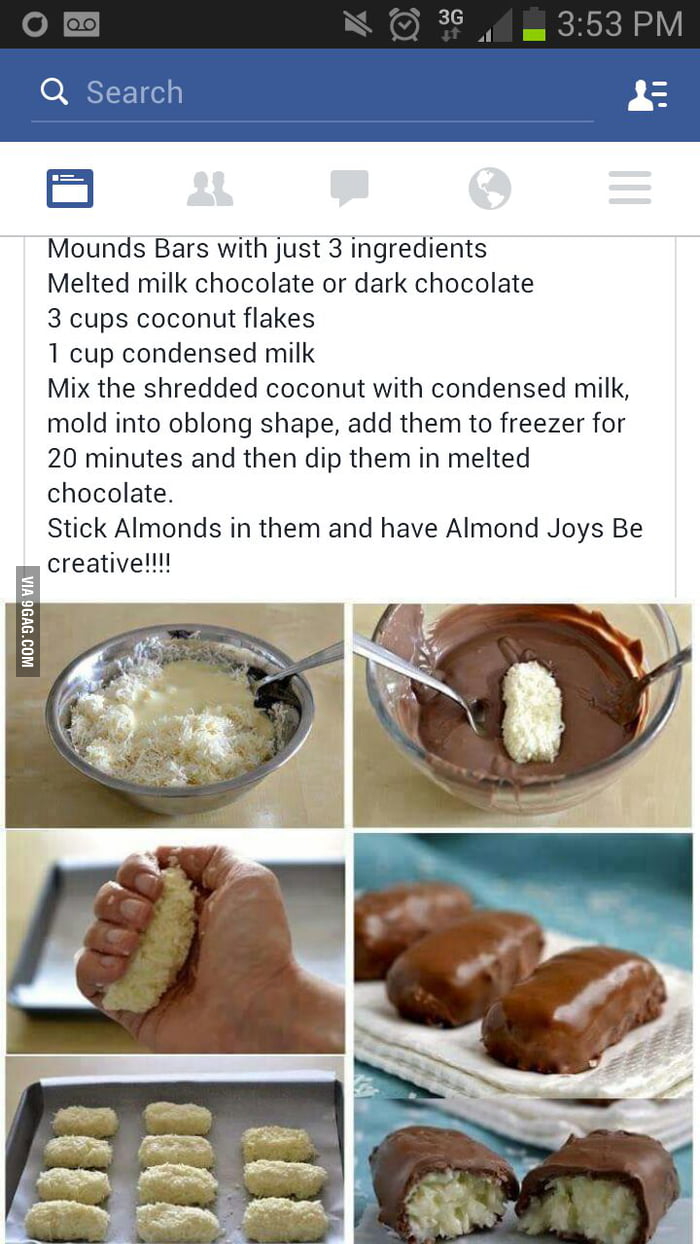 Make your own almond joys / mounds - 9GAG